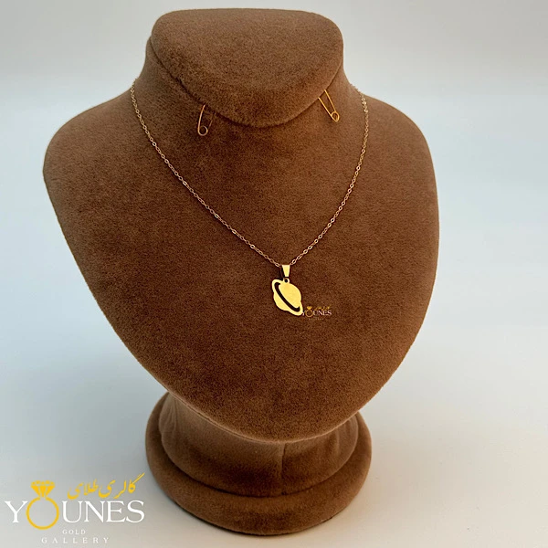 آویز طلا سیاره زحل لیزری